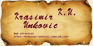 Krasimir Unković vizit kartica